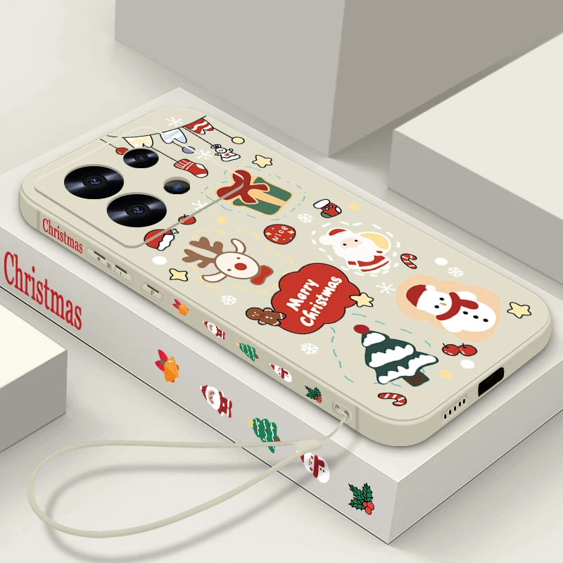 هدية الكريسماس الكرتون نمط الحبل الحال بالنسبة Xiaomi Redmi ملاحظة 14 برو 5G فوندا ريدمي نوت 13 12 11 برو 5G غطاء سيليكون بولي يوريثان #2