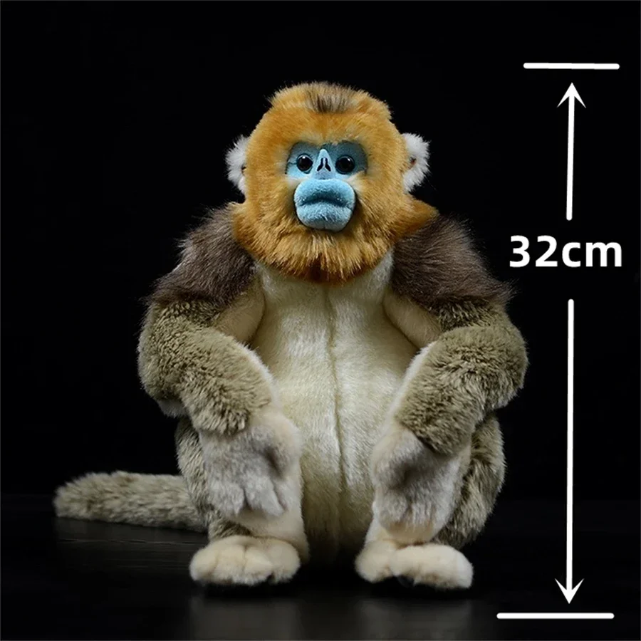 

Snub nosed Monkey High Fidelity Mandrill Plushie Golden Monkey Plush Toy Lifelike Animal Simulation Stuffed Doll Collectors