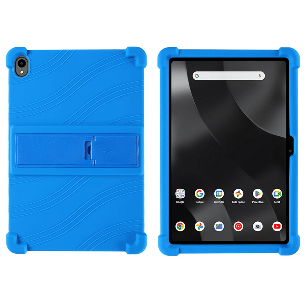 

For Walmart Onn 12.1 inch Tablet Pro (2024) Silicone Case with Kickstand Rugged Protective Cover - Dark Blue