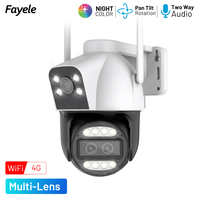 Wifi 4G Lte Home Video Surveillance PTZ Camera Outdoor 4MP 6MP Three lens 8X Digital Zoom Auto Tracking Mini Wireless IP Camera