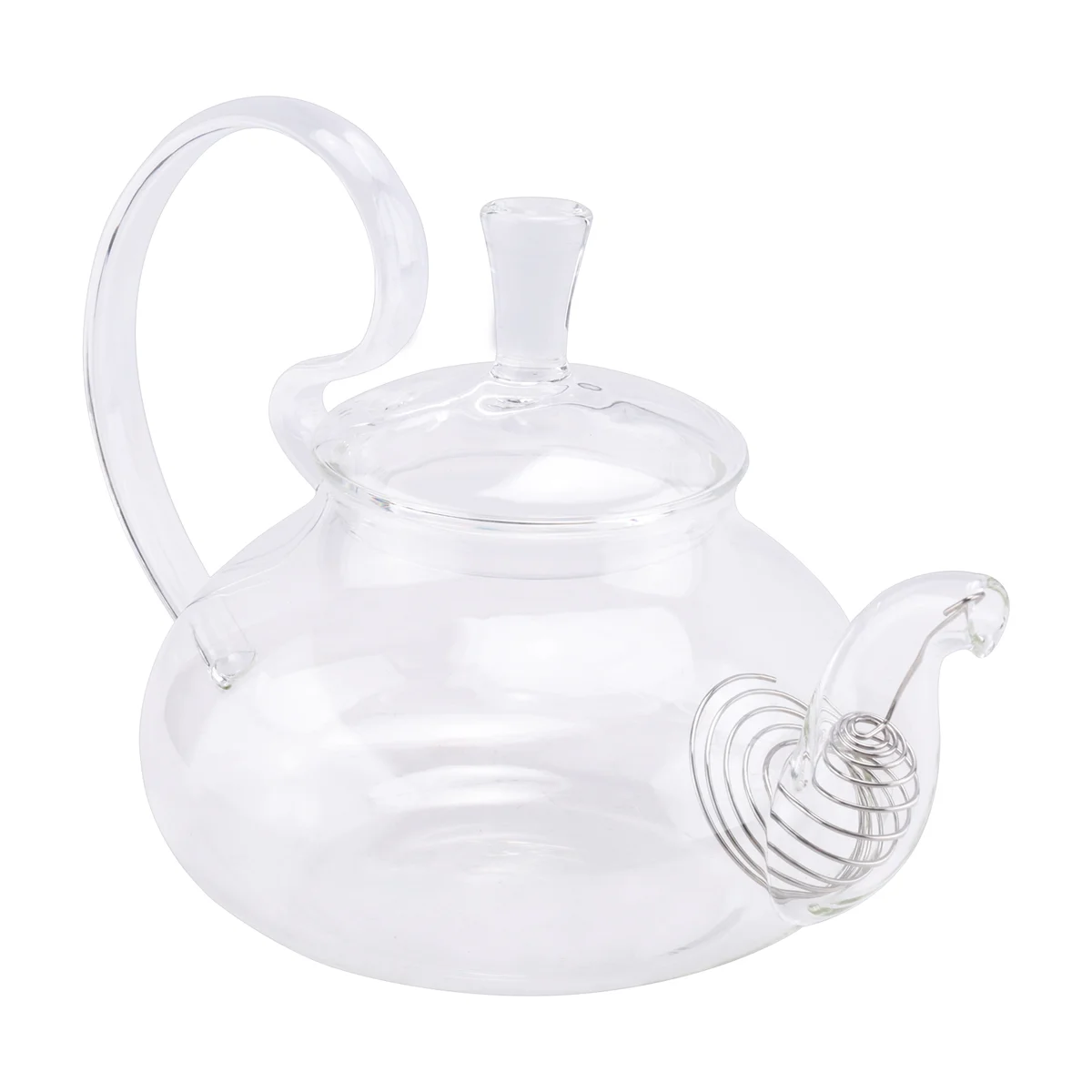 650Ml Heat Resistant High Handle Flower Coffee Glass Tea Pot Blooming Glass Teapot with Strainer