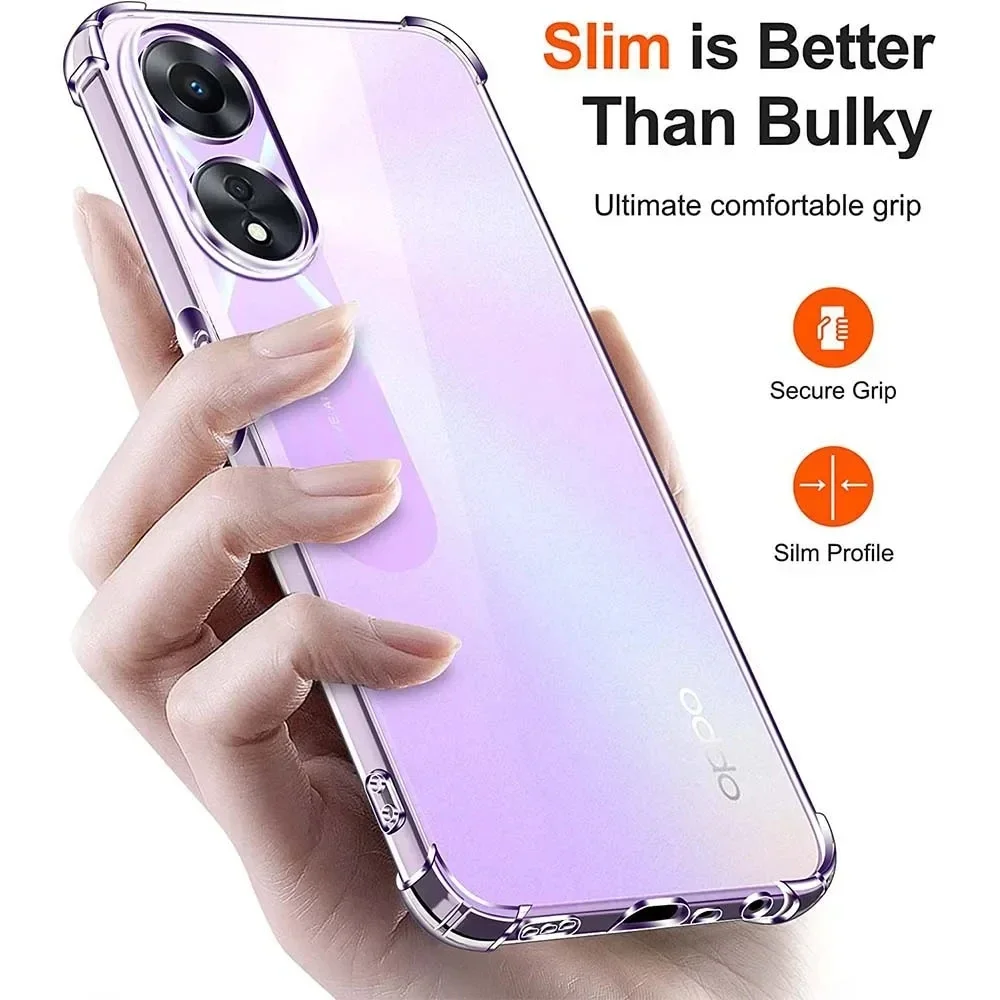 Flexible TPU Transparent Case For OPPO A80 A60 A79 A3 Pro 5G A98 A78 A58 A40 M A38 A18 A77 A57 Protective Cover Funda Coque Capa