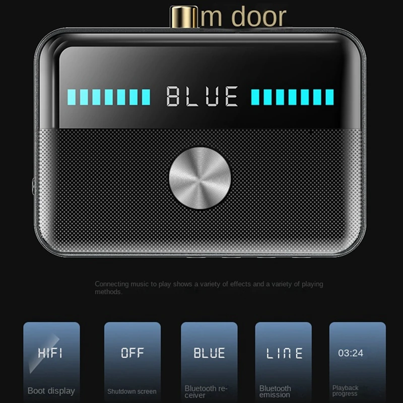 Receptor Bluetooth 5.3NFC, adaptador Universal Coaxial de fibra óptica negra, transmisor Bluetooth Hifi
