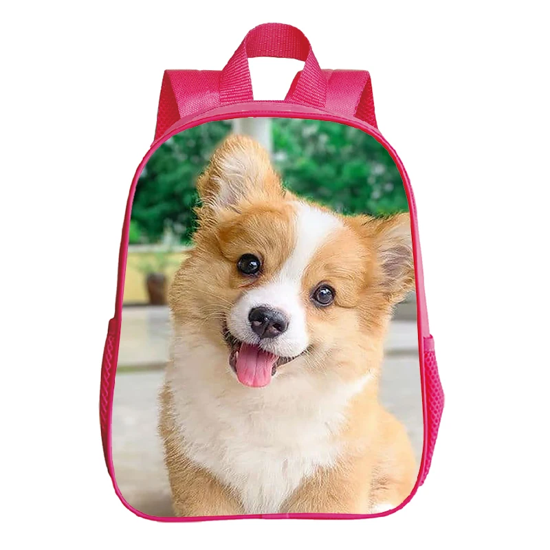 

Kids Husky Dog Backpacks Girls Pink Bookbag German Shepherd Kindergarten Backpack 12 Inch Bulldog School Bags Toddler Bags Gift