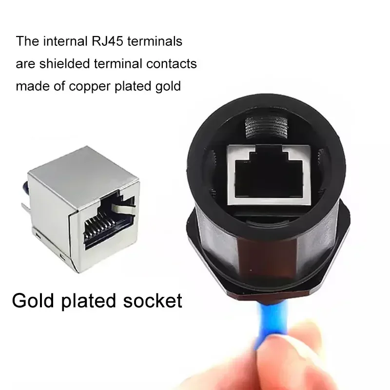 مقاوم للماء موصل شبكة RJ45 M16/20/22 Cat5e درع جيجابت إيثرنت خط RJ45 تيار مستمر كريستال رئيس في الهواء الطلق IP68 AP صندوق وصلات #4