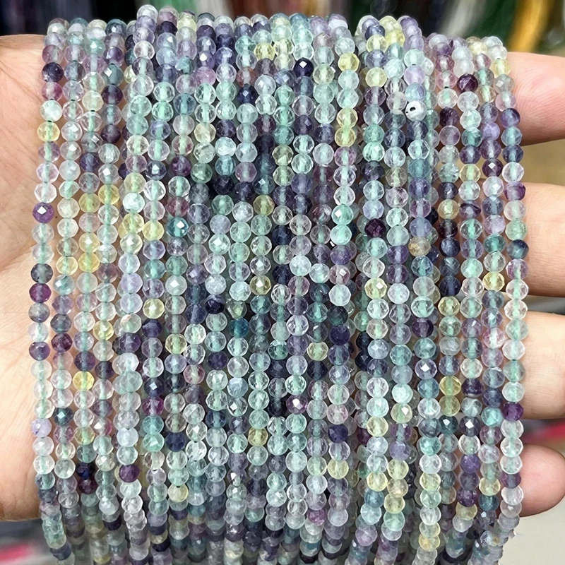 Natuurlijke Citrien Stenen Kralen Granaat Aquamarijn Gefacetteerde Ronde Vorm Kralen voor Sieraden Maken Diy Armband Kralen Accessoires