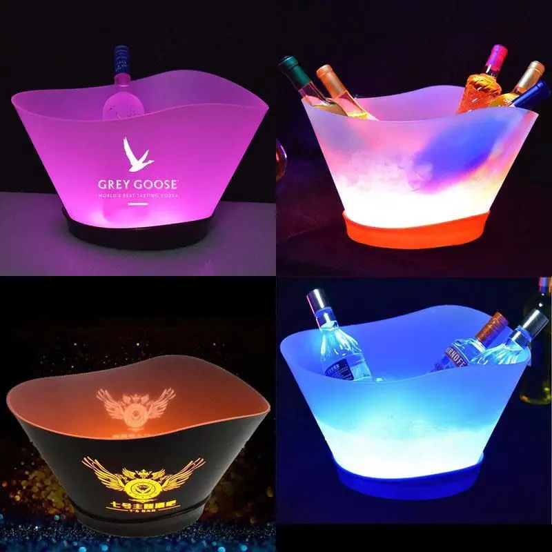 

Portable Colorful Gradient Ice Bucket 12 Liter Champagne Wine whisky cooler For Nightclubs KTV Party Lounge Bars