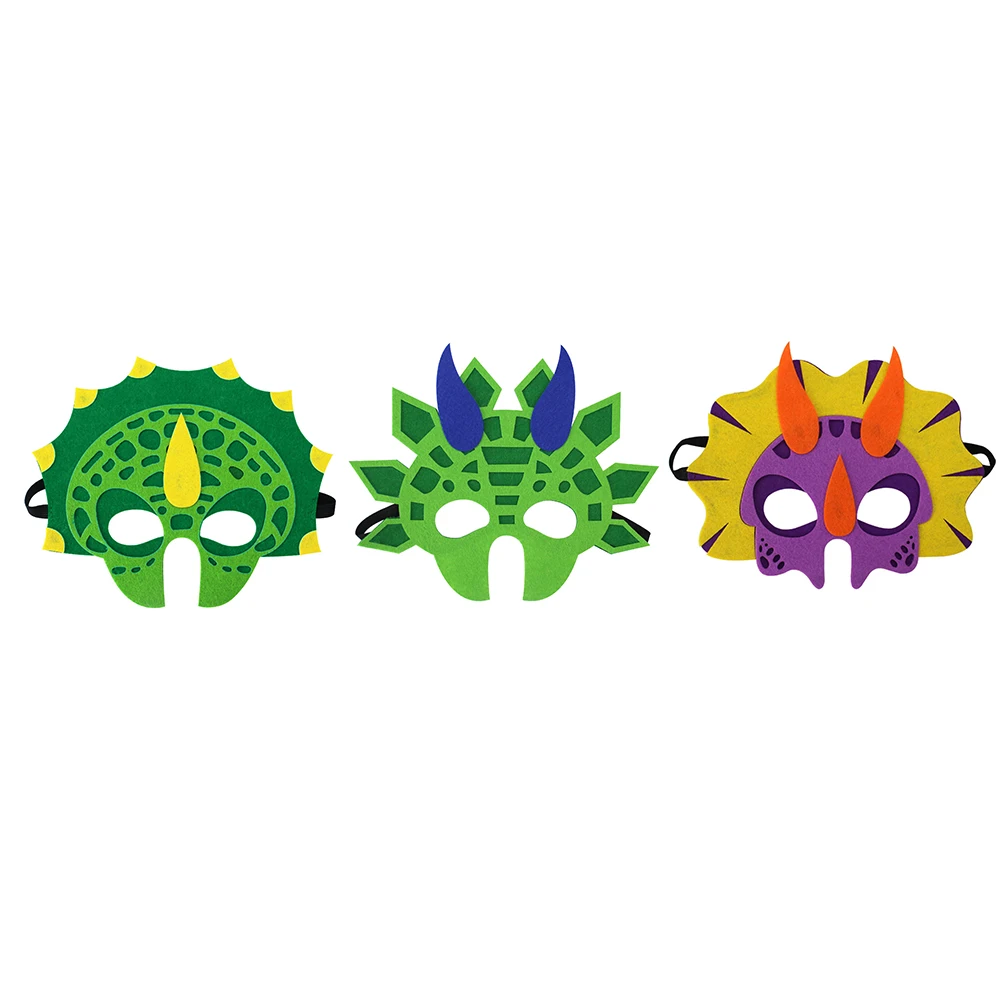 

3 PCS Dinosaur Mask Triceratops Face for Kids Unique Attractive Masks Party Favors