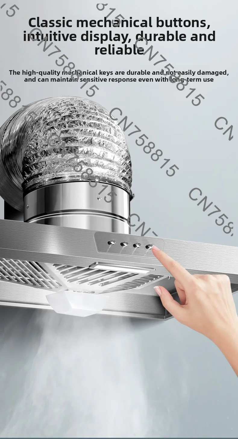Powerful Rental Room Range Hood，Large Suction Kitchen Exhaust Fan, Smoke Collection Fan for Efficient Ventilation and Airflow