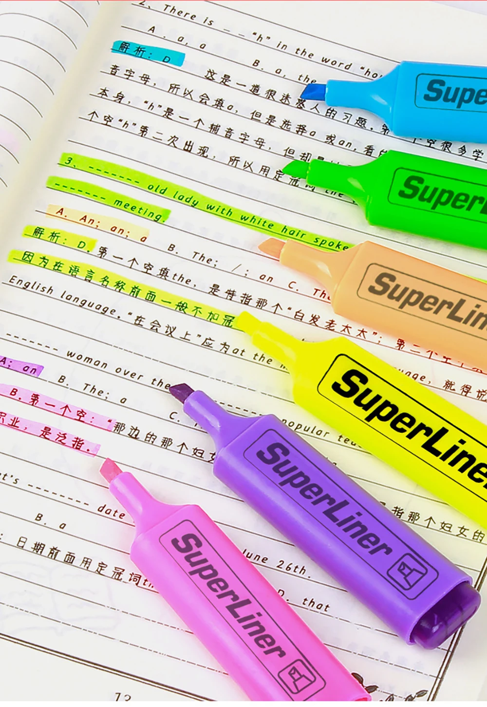 4/6 Stück Textmarker, fluoreszierender Stift, breite Spitze, Schreibmarker für Kunst, Zeichnen, Kritzeln, Markieren, Büro, Schreibwaren, Schulbedarf – Detail 8