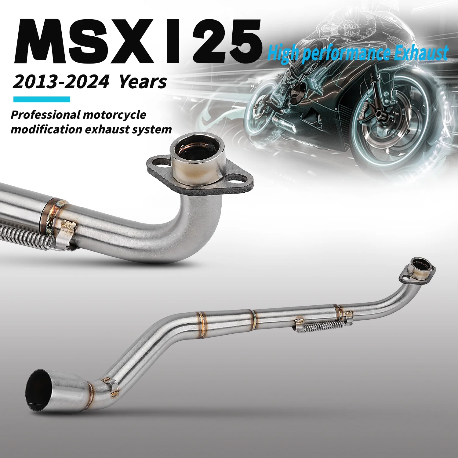 

MOTO For MSXI25 2013-2024yr stainless Motorcycle Exhaust front Link Pipe Escape Moto Muffler slip on MSXI25 MSX-I25