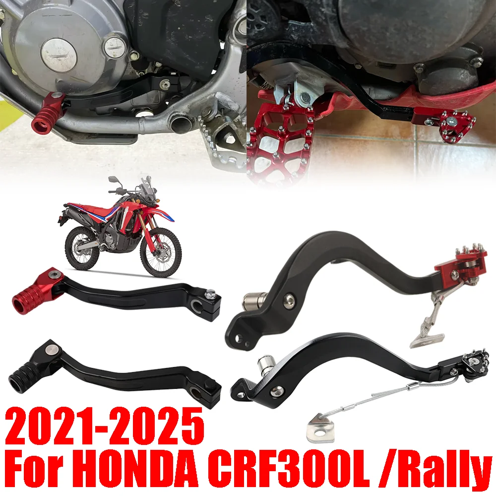 For Honda CRF300L CRF300 Rally CRF 300 L 2021 - 2025 2024 Motorcycle Forged Rear Foot Brake Pedal Lever Gear Shift Lever Shifter
