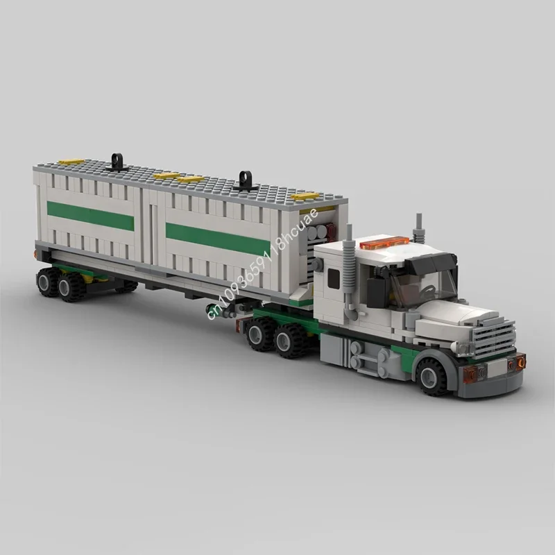 487PCS MOC Transporter Air Cargo Truck & Container Trailer Modular Model Building Blocks Stacking Bricks Creative Toys Kid Gift