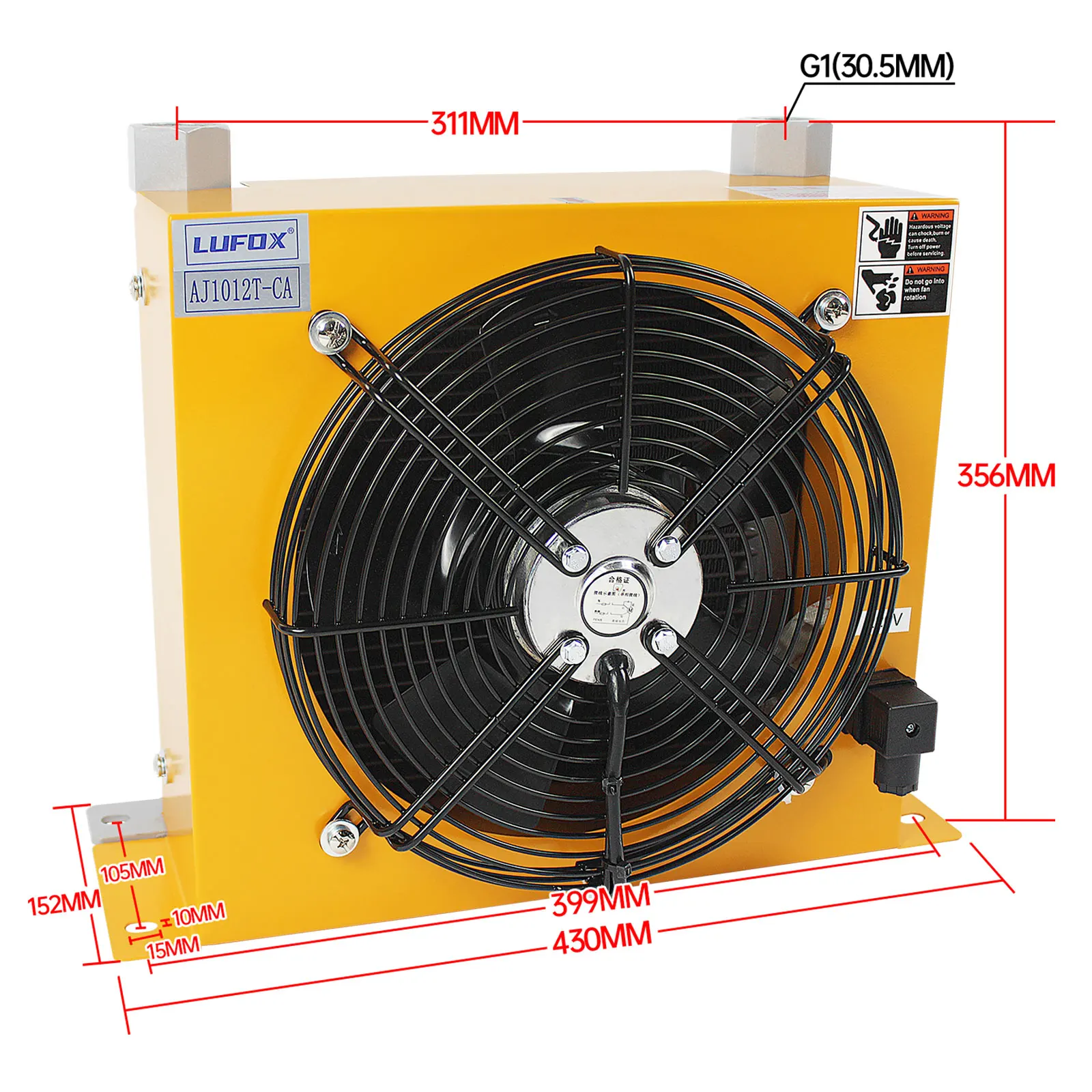 Raffreddatore d'aria/radiatore idraulico in lamiera AJ1012T-CA 100L/min Sistema Ventola dell'olio per macchine utensili CNC