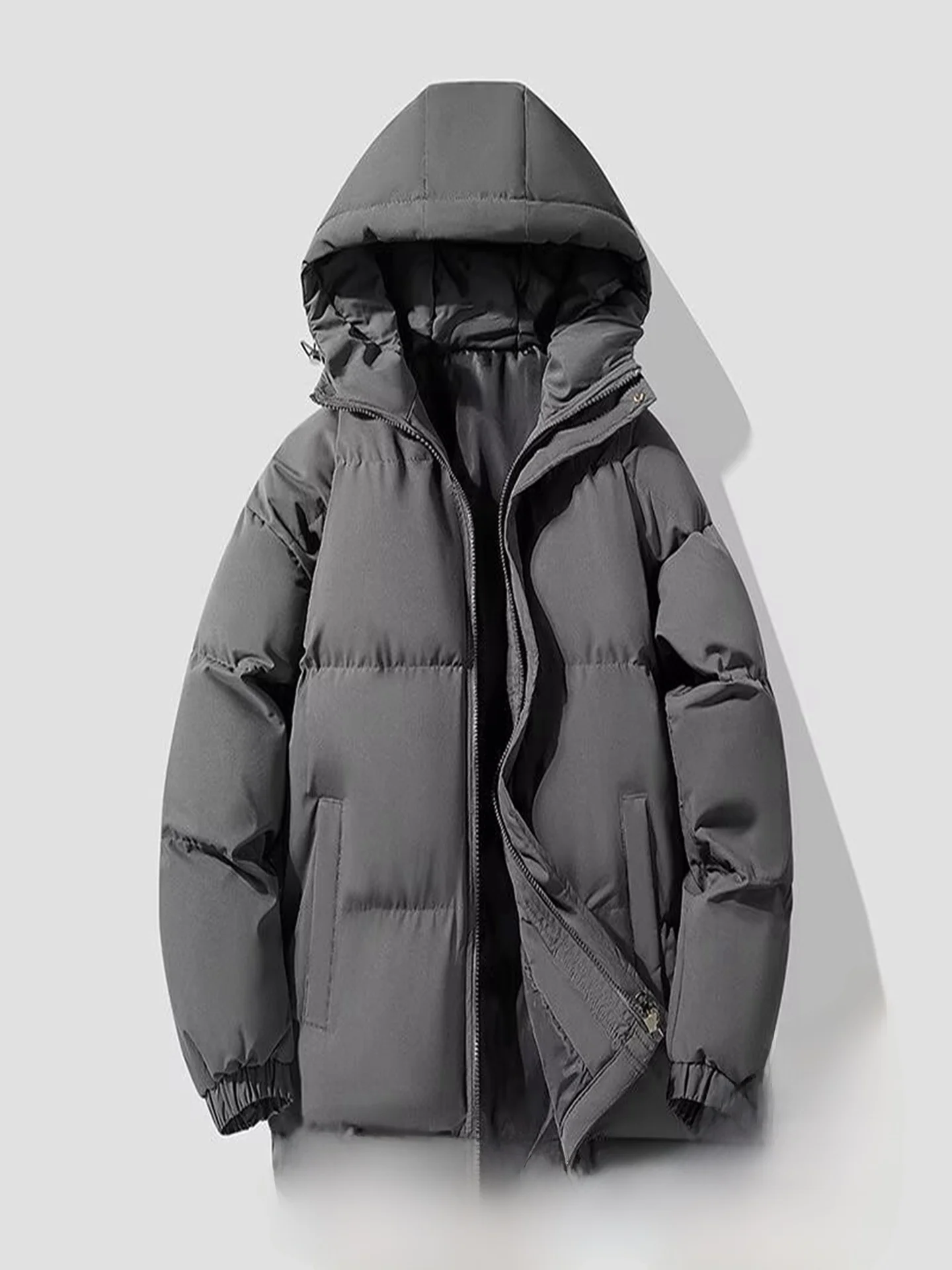 

Winter Thiened Cotton Jaet ex Loose Fit Warm Casual Outerwear Hooded Coat Youth Faion Long Sve Color