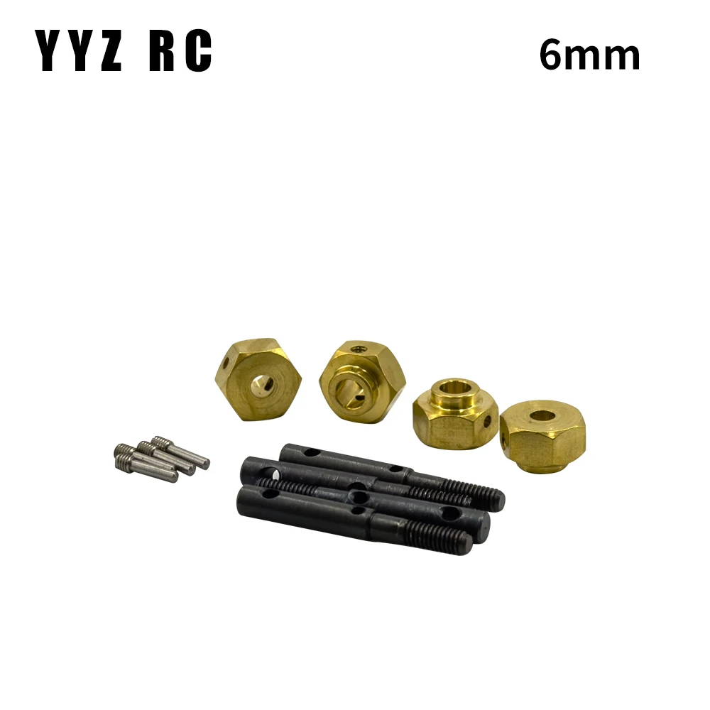 Mozzo ruota in ottone più pesante da 12mm adattatore esteso in metallo per parti di aggiornamento Axial Scx10 telecomando Rc Crawler accessori per auto 1/10