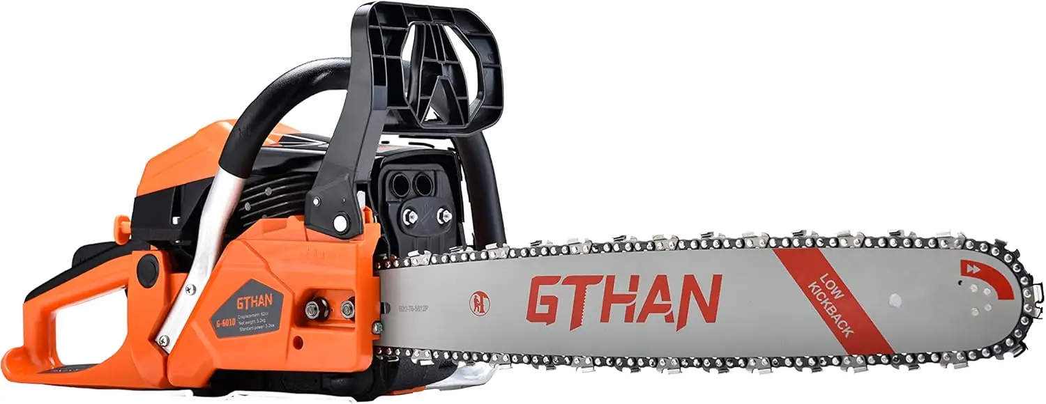 62cc Gas Chainsaws 2-Cycle Gasoline Powered Chain Saws Handheld Cordless Petrol Chainsaws Optional 20 Inches Gas Chain Saws