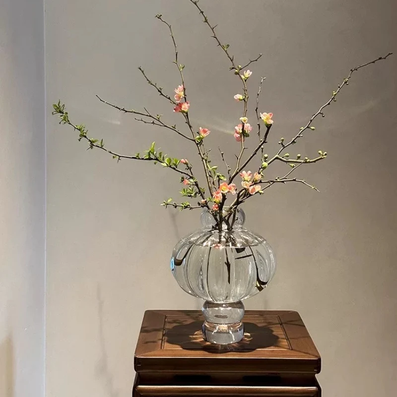 Nordic Style Glass Vase Transparent Light Luxury Minimalist Living Room Tabletop Flower Arrangement Individual Craft Decoration