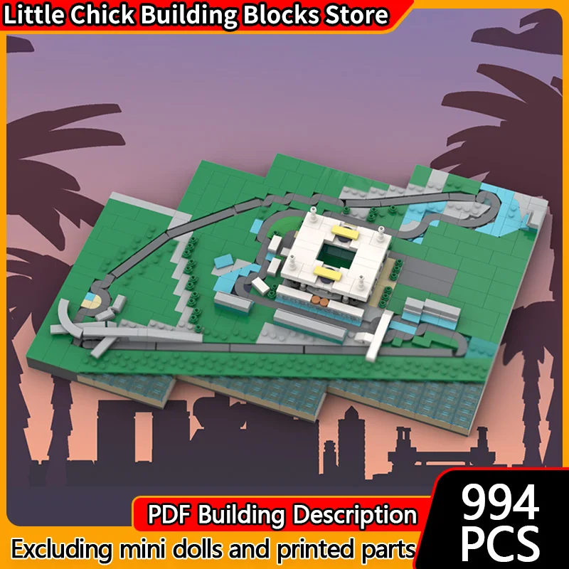 

City Street View Model MOC Building Bricks Stadium And Track Scenarios Modular Technology Gifts Holiday Assemble Children Toys