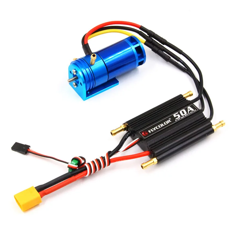 Brushless Power Drive Set 2-4S 2862 2800KV Water-Cooling Motor+Flycolor 50A Water-Cooled ESC with 5.5V/5V BEC for  RC Boat Model
