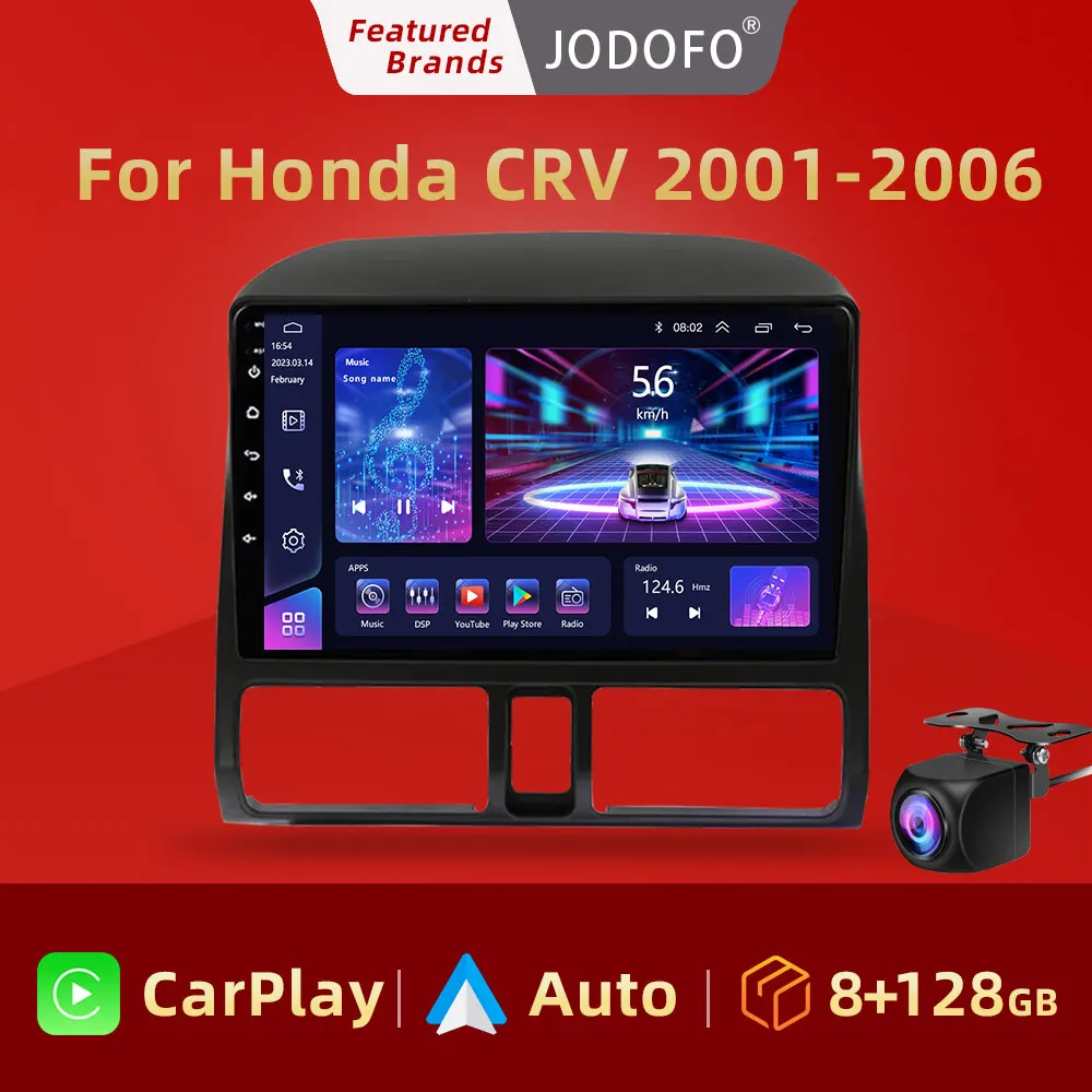 Jodofo Radio 2 Din Android 11 Auto Car Multimedia Video Player For Honda CR-V CRV 2 2001- 2006 Navigation Stereo Carplay GPS DVD