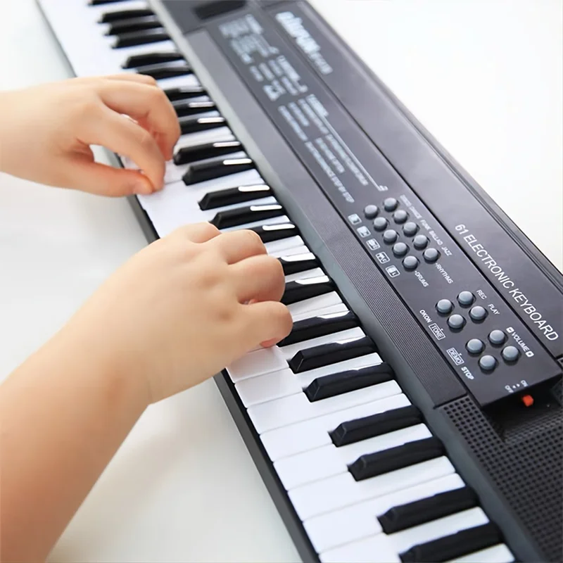 Piano elétrico com microfone para crianças, 54 teclas, música digital, brinquedos de ensino e aprendizagem, instrumento musical, presentes
