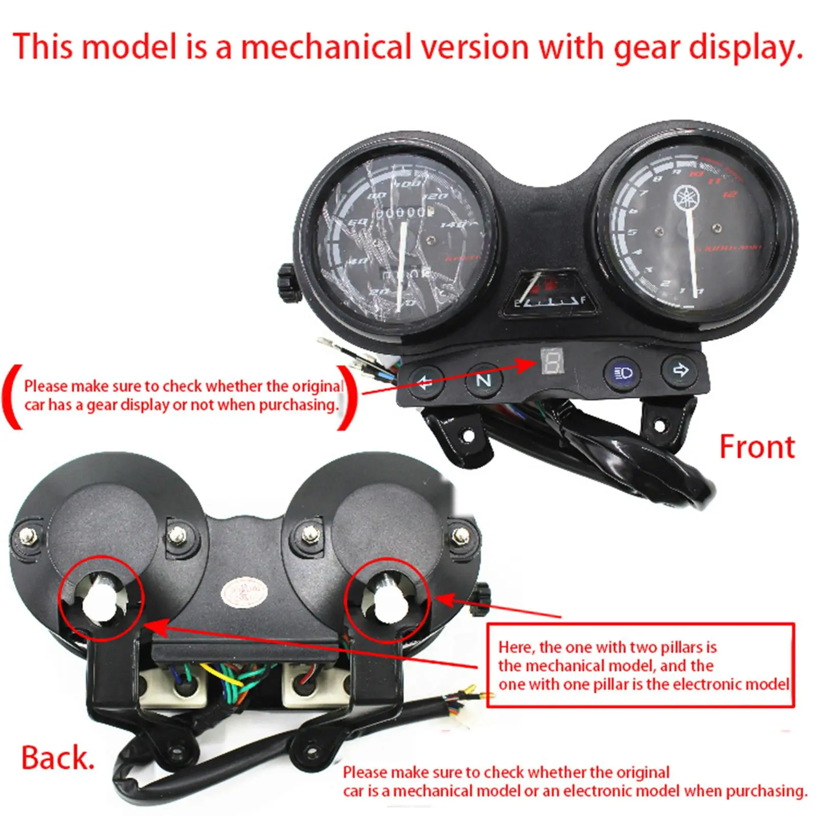 Reemplazo del accesorio del velocímetro del odómetro de la motocicleta del instrumento del indicador de velocidad