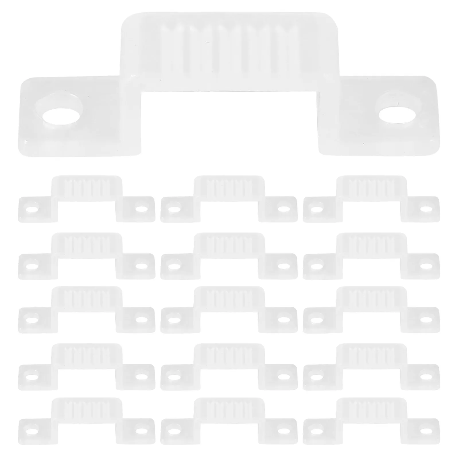 100Pcs LED Strip Light Clips Transparent Plastic Fixing Buckle Holder Mounting Clamp for LED String Lights Indoor Outdoor