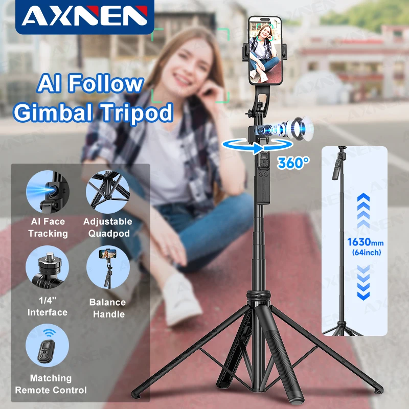 

C17 AI Smart Gimbal Tripod Selfie Stick Foldable 360° Auto Follow-up Face Tracking Quadruped Mobile Phone Holder for Smartphone
