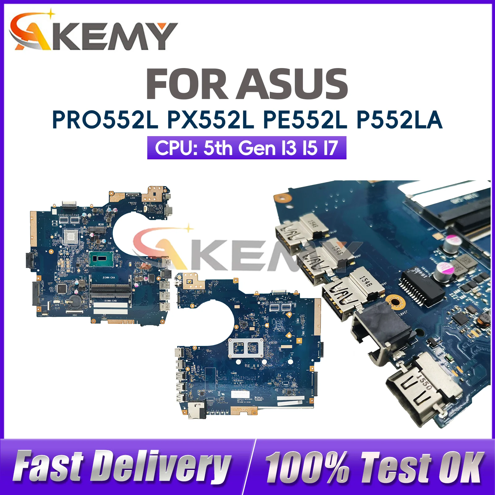 

Материнская плата для ноутбука ASUS ProArt P552LA PX552L P552LJ P552L P552LA PRO552L PE552L с процессорами I3 I5 I7, протестирована, быстрая доставка