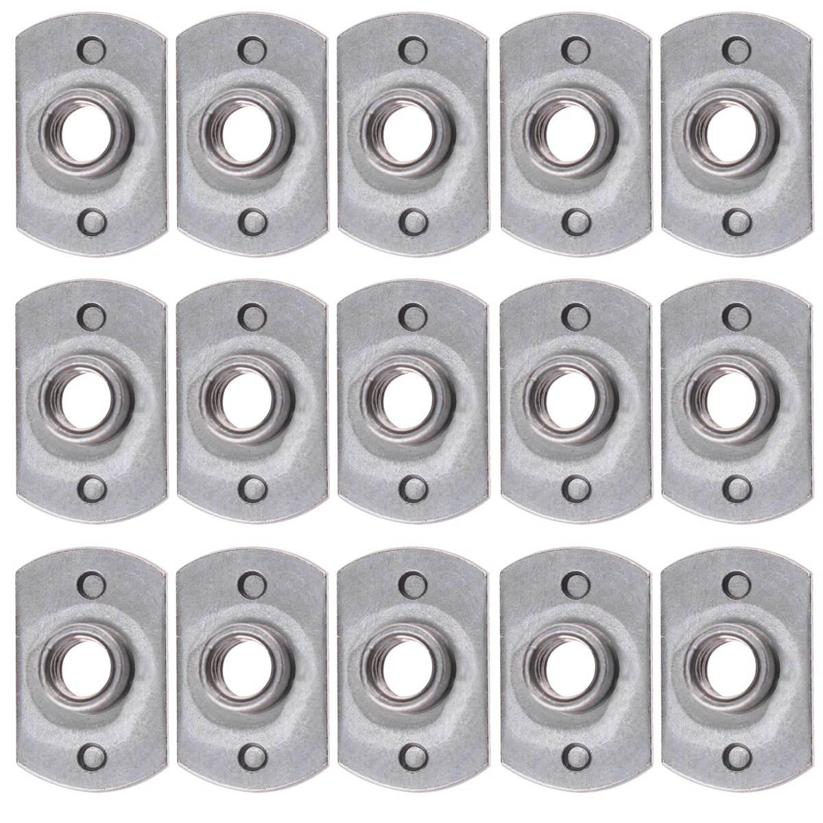 15pcs Welded T-Nuts M6 Carbon Steel Pronged Tee Nut For Indoor Outdoor Use Durable Fasteners Wood Wet Environments Machinery