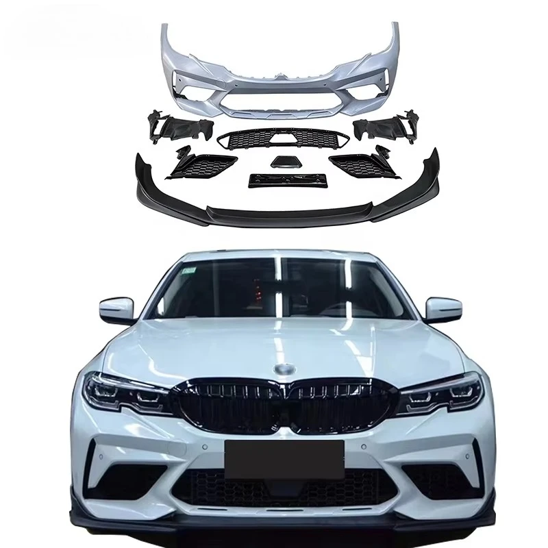 

Передний бампер G20 для BMW 3 серии G20, обновленные комплекты кузова M3C, материал G20, передние бамперы M3C 2020-2022 гг.