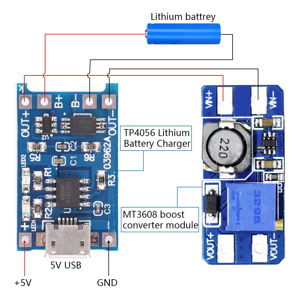 5/10PCS Type-c/Micro/Mini USB 5V 1A 18650 TP4056 Lithium Battery Charger Module Charging Board With Protection Dual Functions