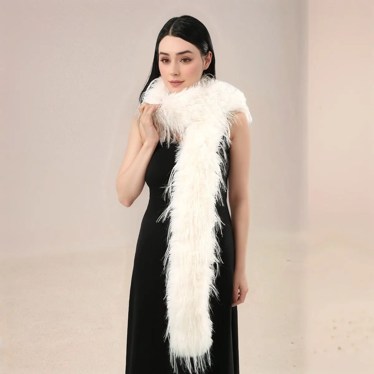 Women Faux Rabbit Fur Long Scarf Lady Winter Warm Solid Color Thick Fluffy Scarf Luxury Coat Parka DIY Soft Fur Collar 170*10cm