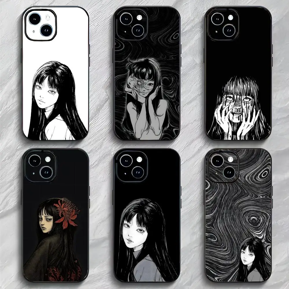 Funda para Teléfono con Diseño de Terror de Tomie Junji Ito, Negra Mate, Delgada, Anticolisión, para iPhone 17, 16, 15, 14 Pro Max