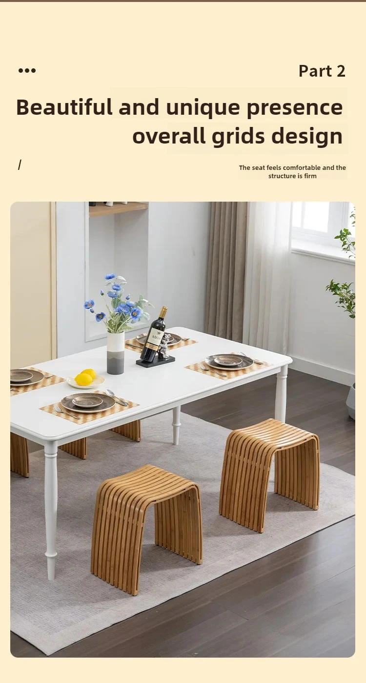 Simple Bamboo Living Room Dining Stool Furniture Modern Home Casual Shoe Changing Stool Strong and Durable Dressing Chair