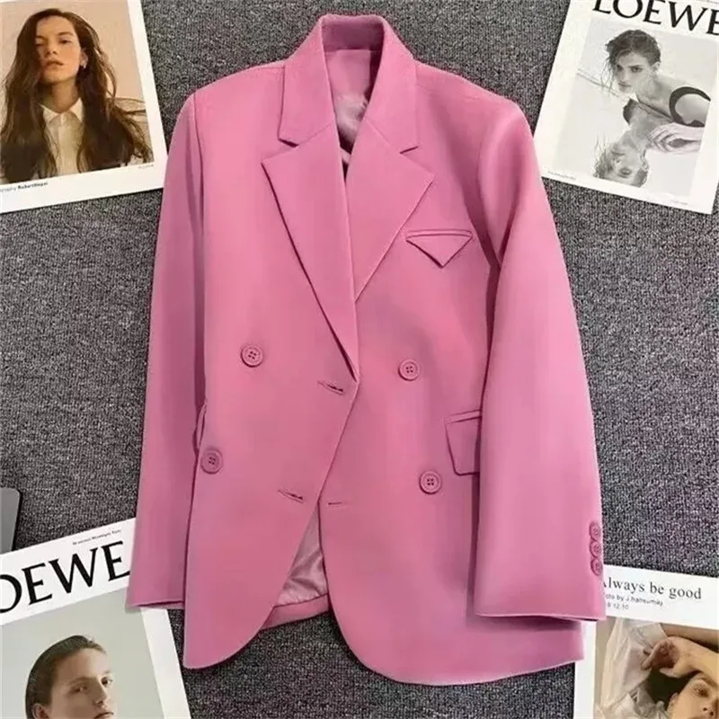 Veste noire imbibée pour femmes, manteau mince à manches longues pour dames, haut blazer femme décontracté, vêtements solides, mode coréenne, nouveau, printemps, automne, 2023