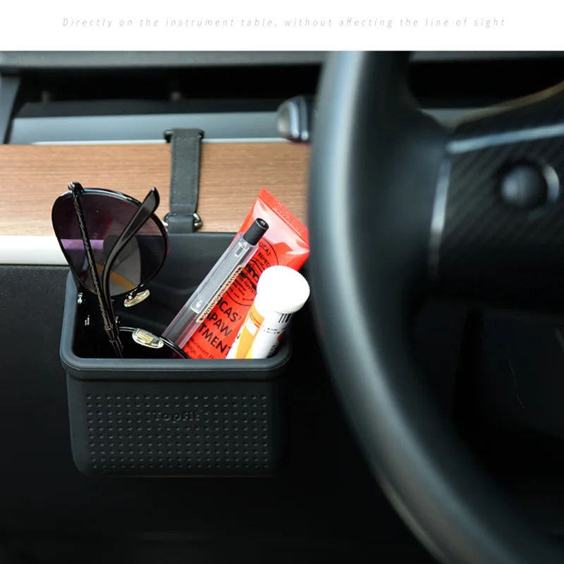 Dashboard Storage Box for Tesla Model 3 Y Air Vent Phone Glasses Cigarette Bill Organizer Silica Gel Modely Car Accessories New