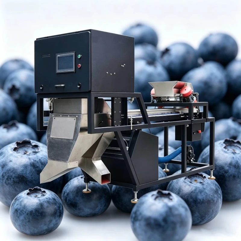 Grade Blueberry Color Sorter Machine Fruit Cleaning Sorting Processing Line Belt Type Blueberry Color Sorter