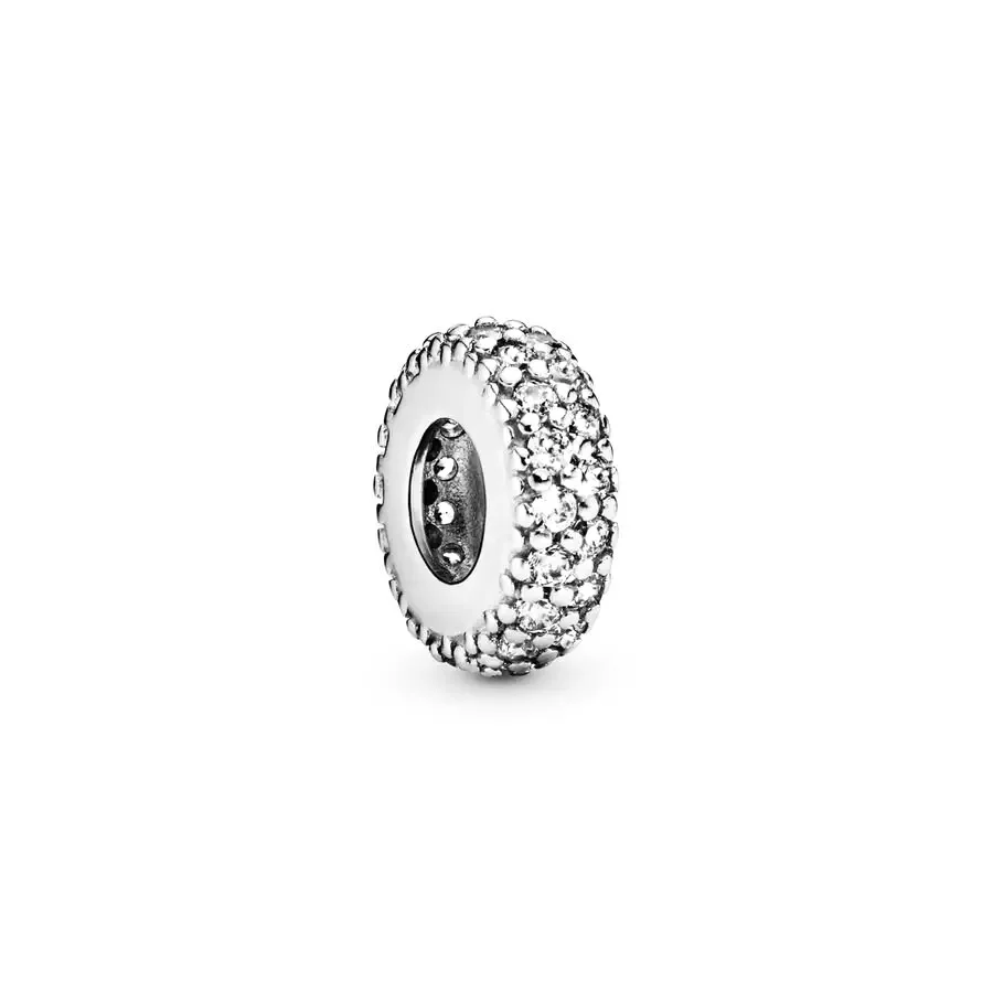Europeans DIY Sparkling Clear，Blue，Rose gold，Green Sparkle Spacer Charm Bead Fit Original 925 Sterling Silver Bracelet Jewelry image 2