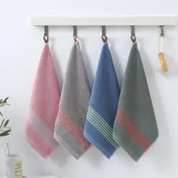 4pcs Cotton Striped Hand Towels Quick Drying Super Absorbent Washcloths Soft Multifunctional Towels 35*35cm(13.78*13.78 inch)