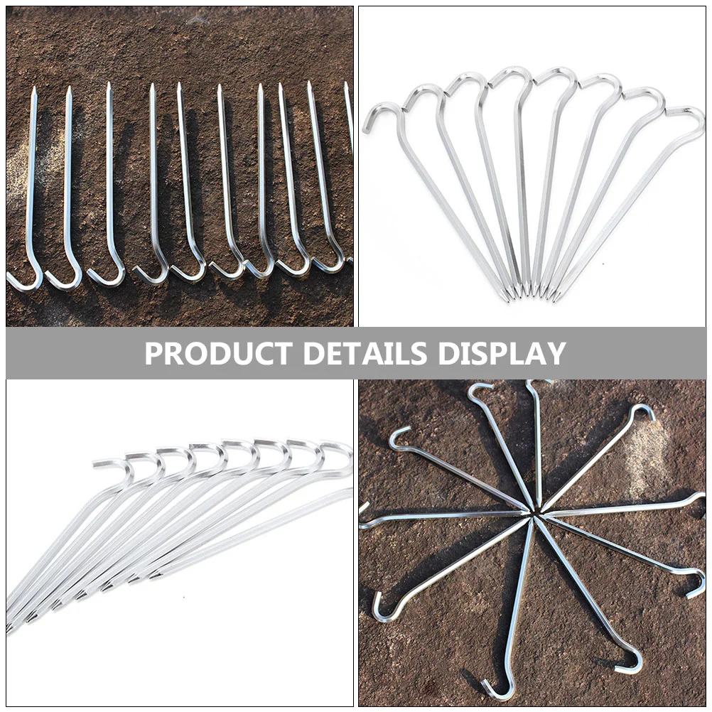 4 Pcs Forging Pack Ground Nail Camping Accessories Tent Peg Beach Supply Outdoor Stake Picnic Blanket Aluminum Alloy