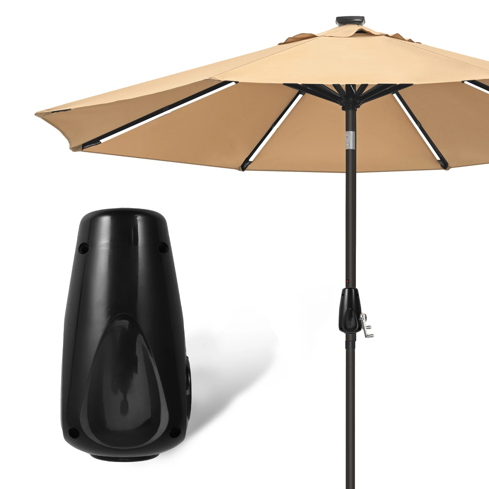 

Outdoor Umbrella Replacement Hand Crank System Shell Easy Install Durable Metal Part Wind Uv Resistant Repair Supply For Patio