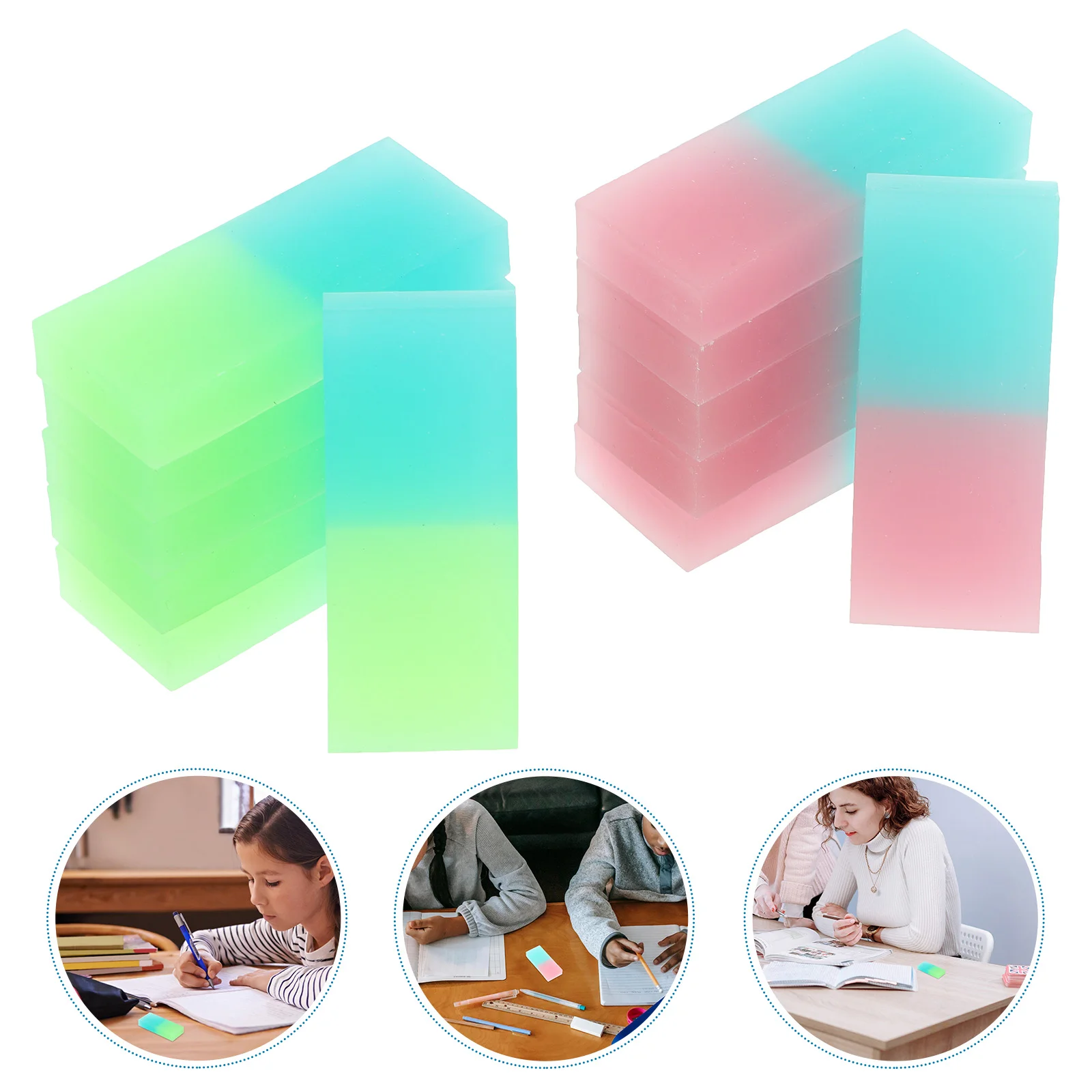 

12 Pcs Gradient Eraser Fun Erasers Kids Cute for Pencil Color Pencils Jelly Pvc Kawaii Child Colored