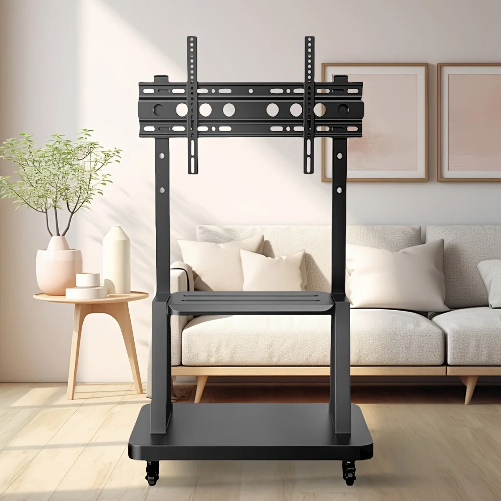 

Mobile TV Cart, Rolling TV Stand for 32-75inch TVs with Lockable Wheel,Height Adjustable TV Stand Holds 50kg Max VESA 600x400mm