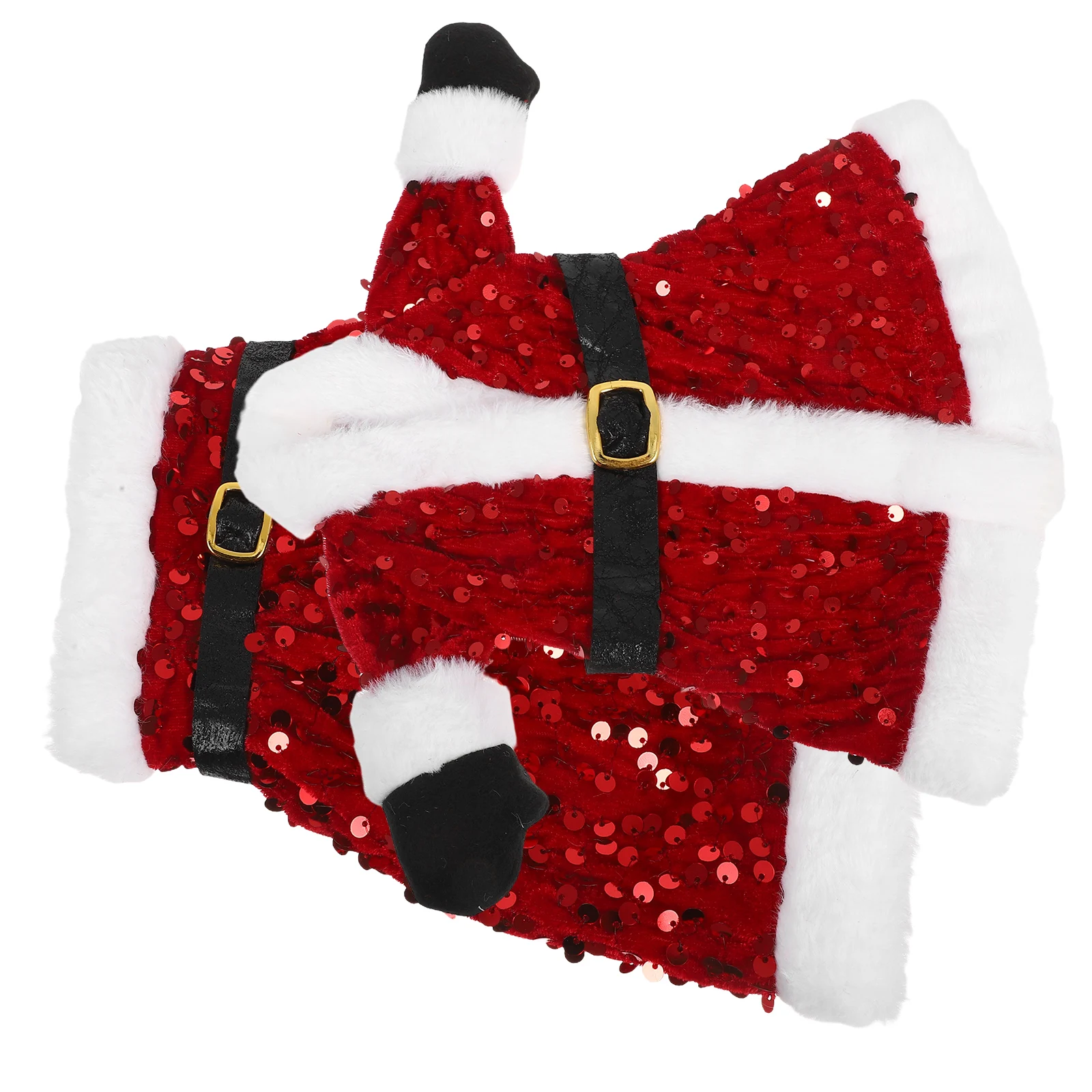 

Christmas Wine Bottle Decoration Set Sleeve Dress Holder Sequin Cover Cap Red Bag Protective Pouch