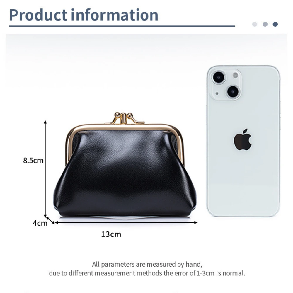 Genuine Leather Retro Double Layer Long Clutch Wallet Clip Bags Coin Purse Card Holder Key Lipstick Storage Pouch Case For Women