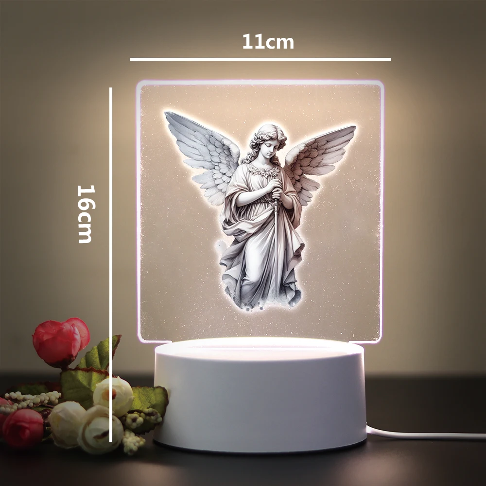 Angel statue Led Night Light For Home Room Decoration Nightlight Usb Ambient Desk Lamp With Touch Button Led Table Lamp