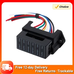 6 Way DC32V Circuit Car Trailer Auto Blade Fuse Box Block Holder ATC ATO 2-input 6-ouput Wire Fuse Box for Bus Ship Tanker