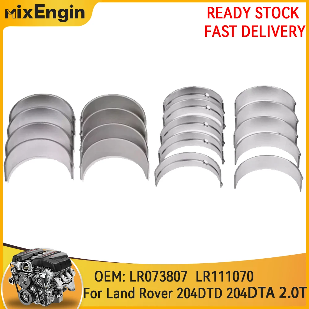 Engine Main Shaft Bearing & Connecting Rod Bearing Set Fit 2.0 L For Land Rover L663 L550 Jaguar XF AJ200 204DTD 204DTA 2.0L